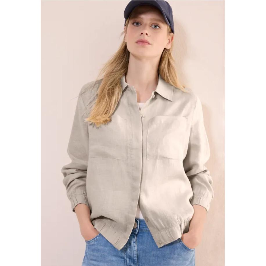 CECIL Linnen blouson met overhemdkraag Bruin