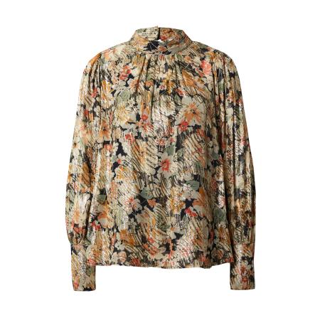 Warehouse Warehouse Blouse taupe / pastelgroen / oranje / zwart