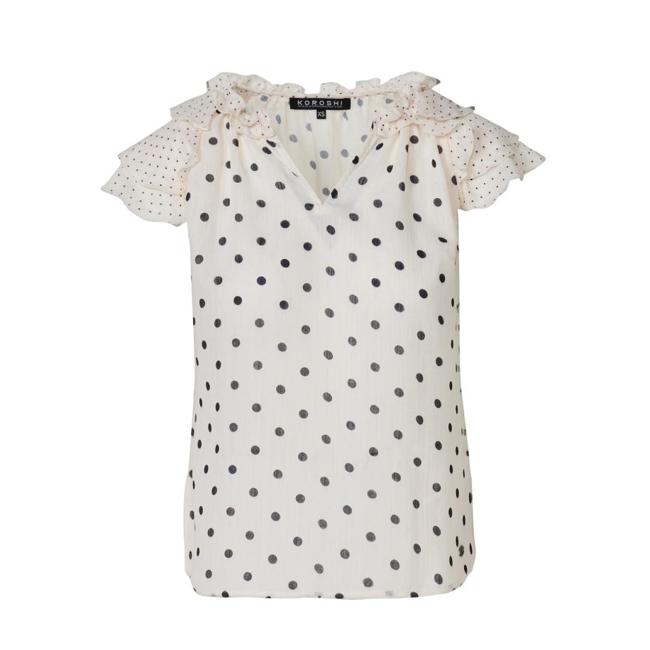 KOROSHI KOROSHI Blouse zwart / offwhite -