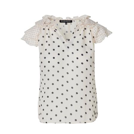 KOROSHI KOROSHI Blouse zwart / offwhite