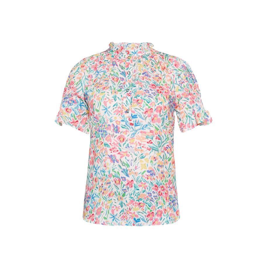 Gaya Gaya Blouse Festival blauw / groen / pink / wit -