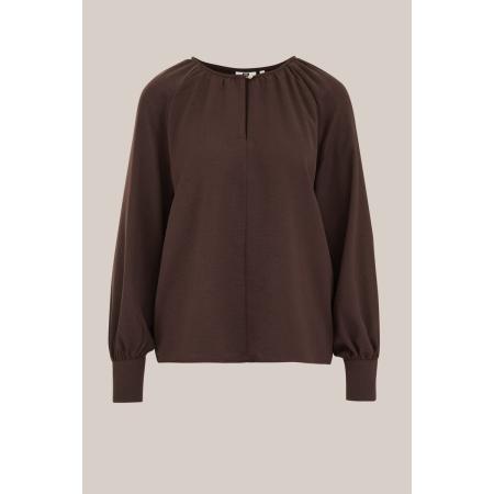 WE Fashion Dames blouse - Regular fit - Donkerbruin - Maat: S