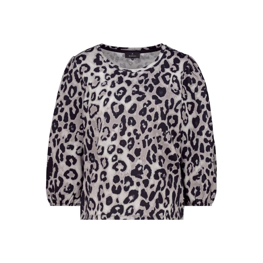 Monari monari Blouse taupe / zwart / wit -