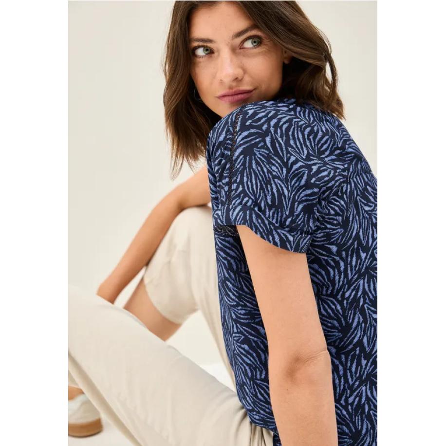 CECIL Minimal print blouse shirt Blauw