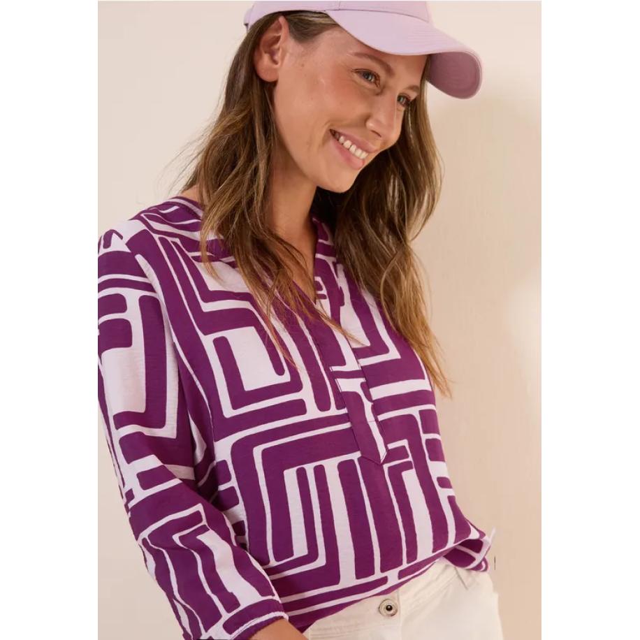 CECIL Gestructureerde blouse met patroon Roze