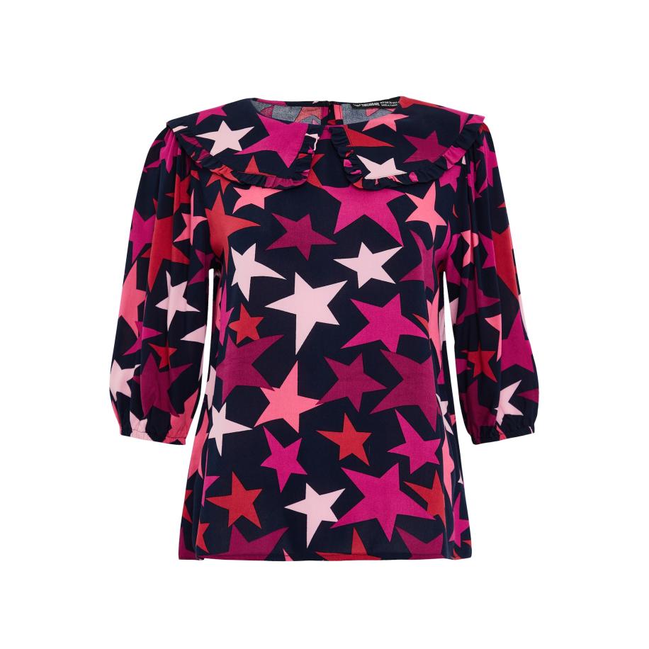 Threadbare Threadbare Blouse Humbug bessen / pink / zwart -