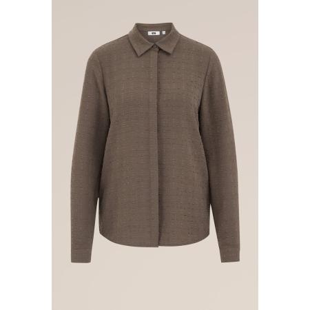 WE Fashion Dames blouse met structuur - Regular fit - Olijfgroen - Maat: XS