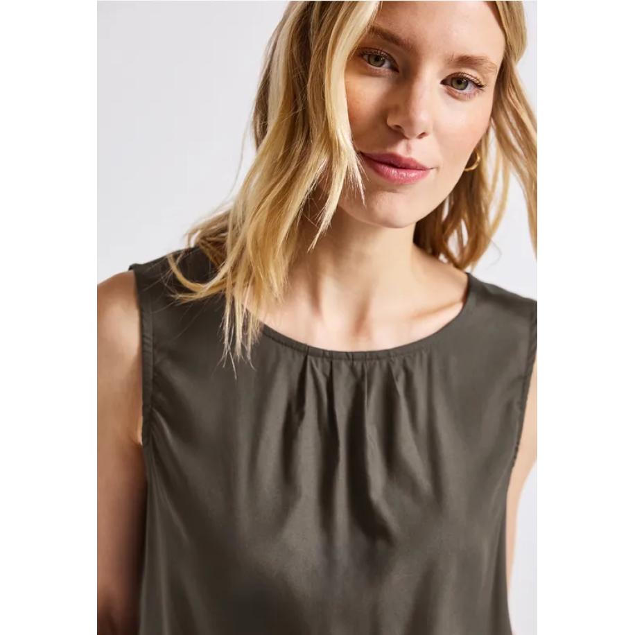 Street One Blousetop met rimpels Bruin