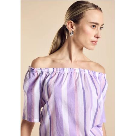 Street One Chambray blouse met strepen