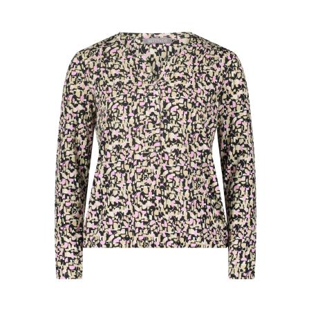 Betty & Co Betty & Co Blouse crème / donkerbeige / rosa / zwart