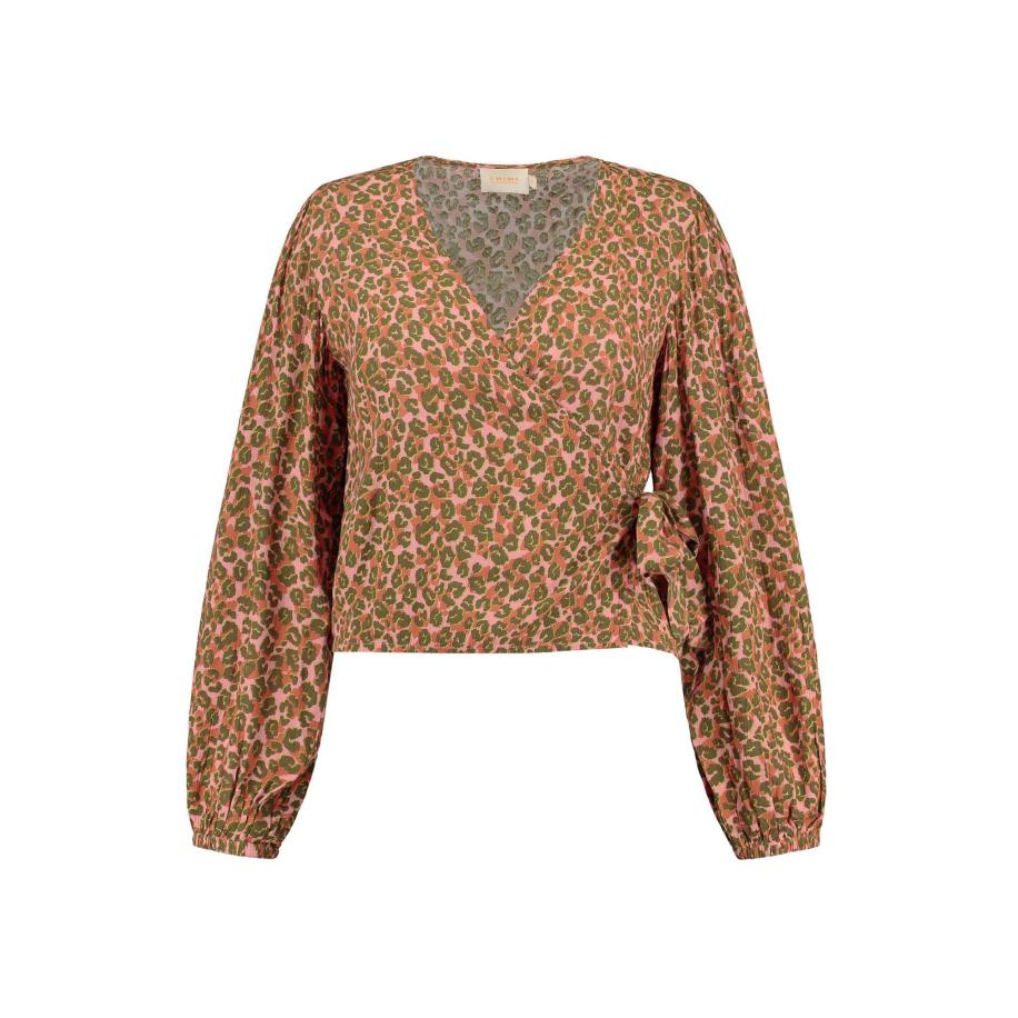 Shiwi Shiwi Blouse CAPRI olijfgroen / kreeft / lichtroze -