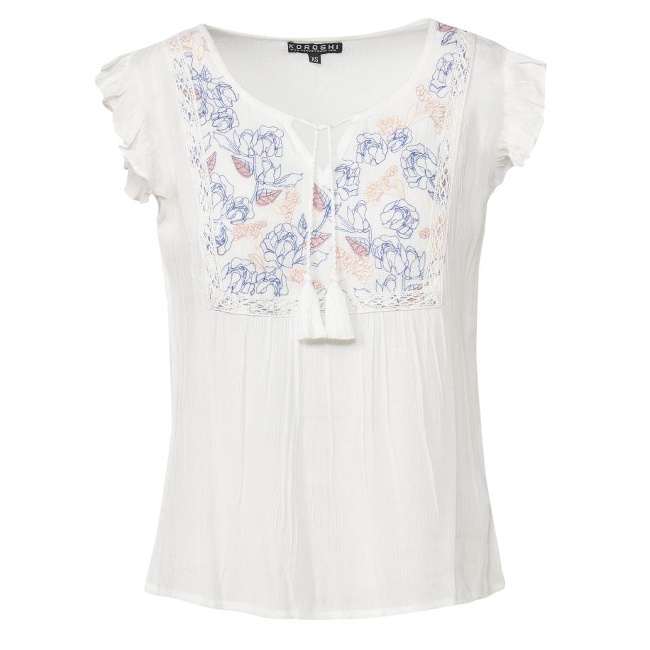 KOROSHI Blouse blauw / oranje / wit Wit