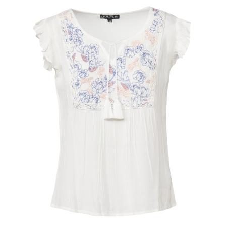 KOROSHI Blouse blauw / oranje / wit