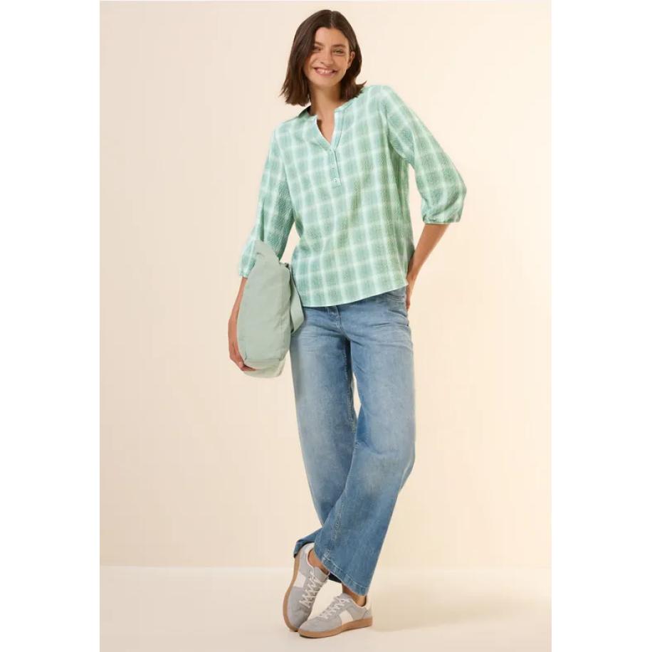 CECIL Geruite blouse met structuur Groen
