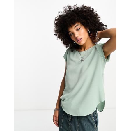 Only Blouse met rits op de rug in saliegroen