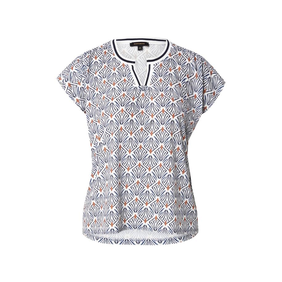 More & More MORE & MORE Blouse navy / cognac / wit -