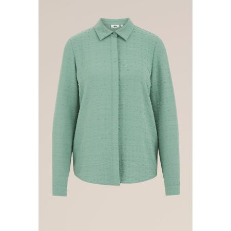 WE Fashion Dames blouse met structuur - Regular fit - Pastelgroen - Maat: XS