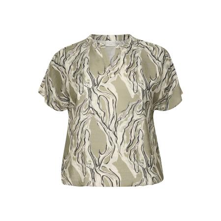 KAFFE CURVE Blouse Melino groen / pastelgroen / zwart