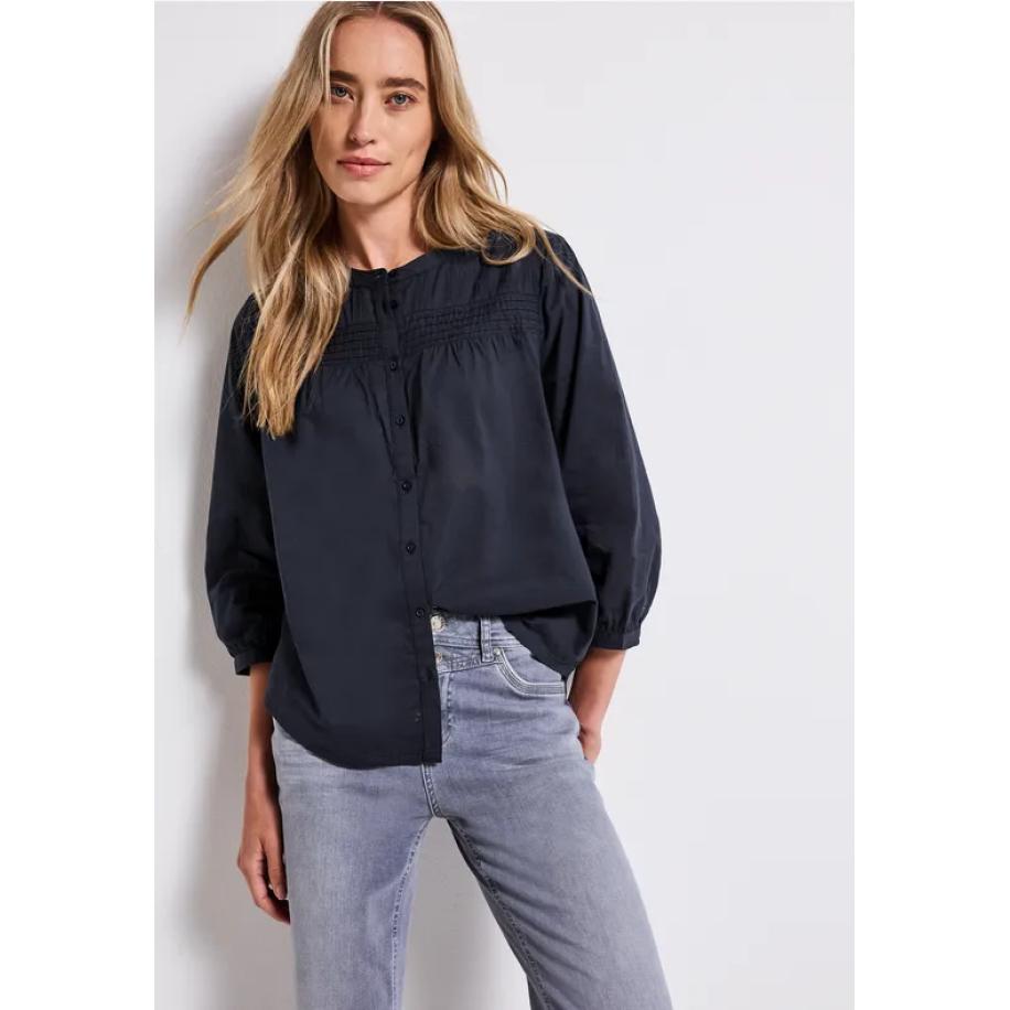 Street One Katoenen blouse met details Blauw