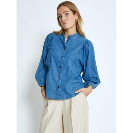 Minus minus Blouse Jasmene blauw denim