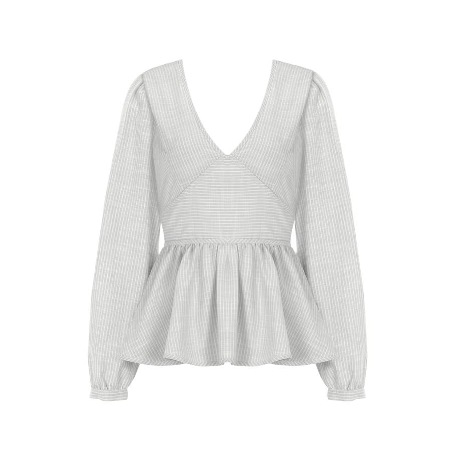 FRESHLIONS FRESHLIONS Blouse Brielle pastelgroen / wit -