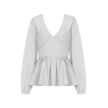 FRESHLIONS FRESHLIONS Blouse Brielle pastelgroen / wit