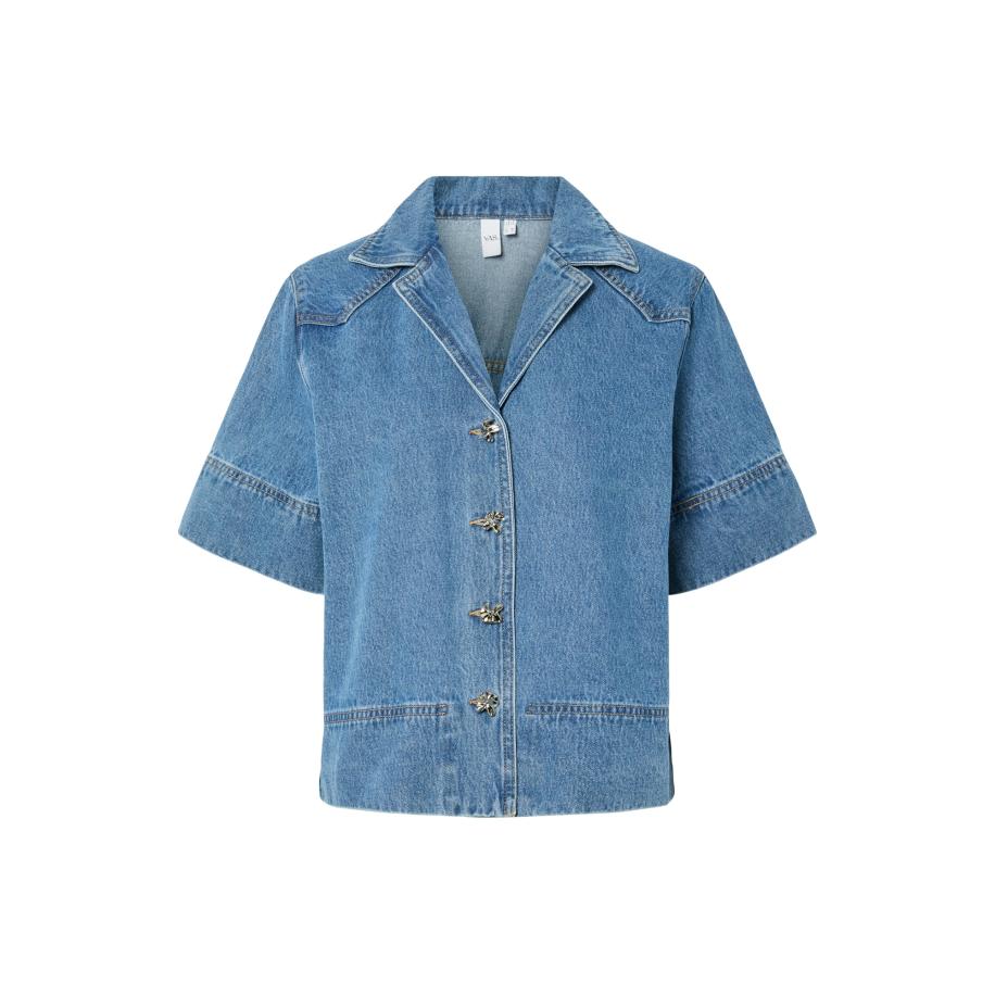 YAS YAS Blouse YASCECI blauw denim -