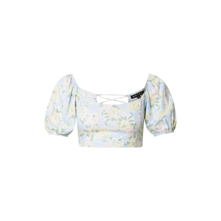 Motel Motel Blouse Yuja lichtblauw / geel / lichtgroen -