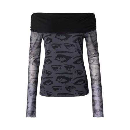 SHYX SHYX Blouse grijs / zwart