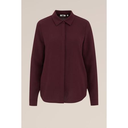 WE Fashion Dames blouse met fijne structuur - Regular fit - Aubergine - Maat: XS