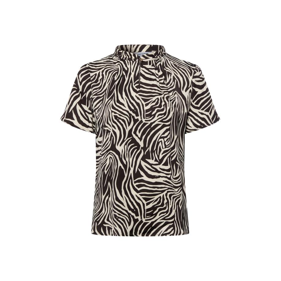 More & More MORE & MORE Blouse crème / chocoladebruin -