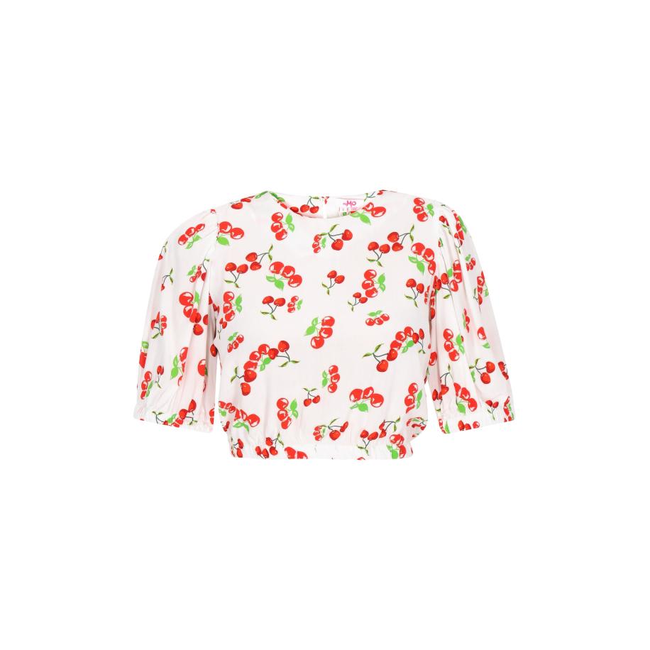 MYMO MYMO Blouse lichtgroen / rood / wit -