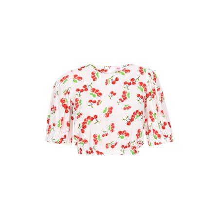 MYMO Blouse lichtgroen / rood / wit