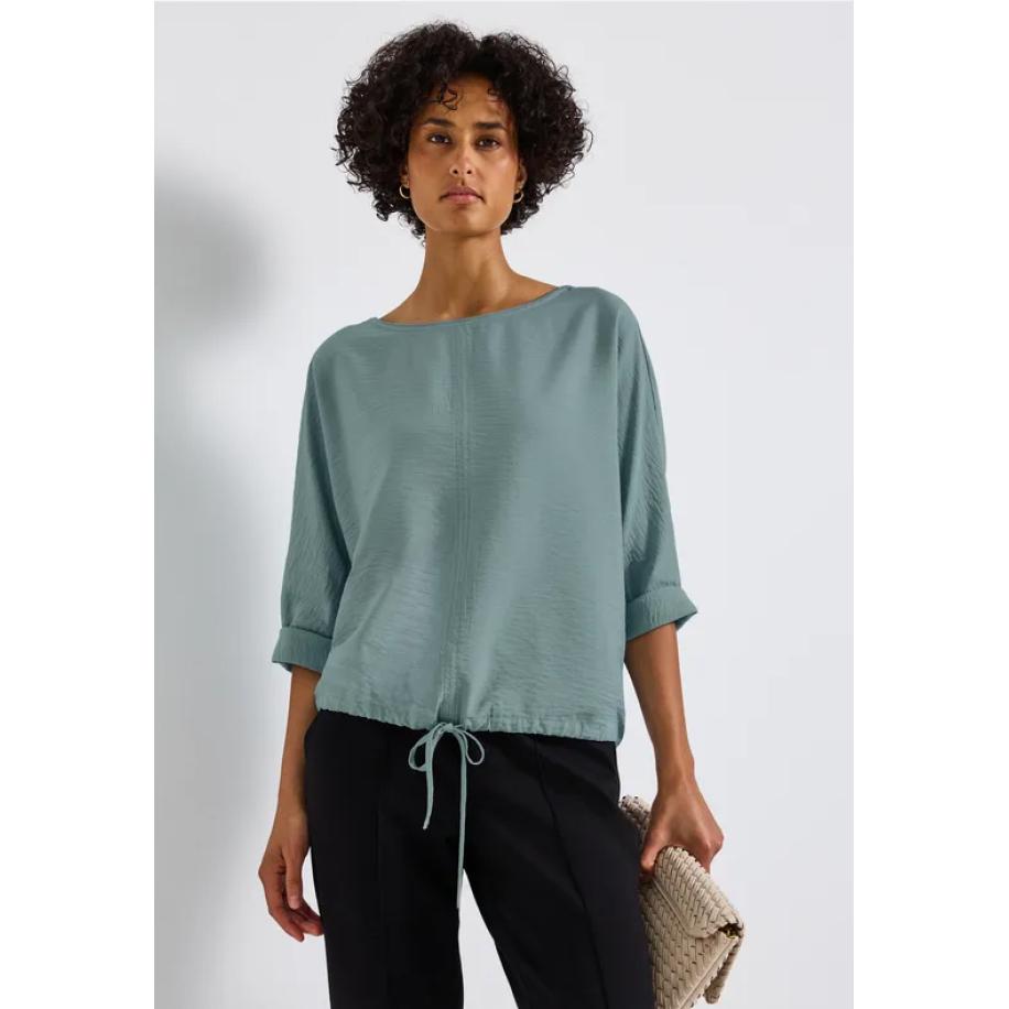 Street One Dolman gestructureerde blouse Blauw