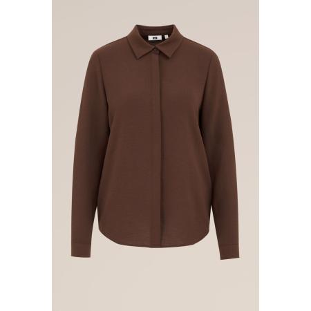 WE Fashion Dames blouse met fijne structuur - Regular fit - Roestbruin - Maat: XS