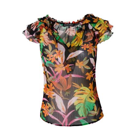 KOROSHI KOROSHI Blouse gemengde kleuren / zwart