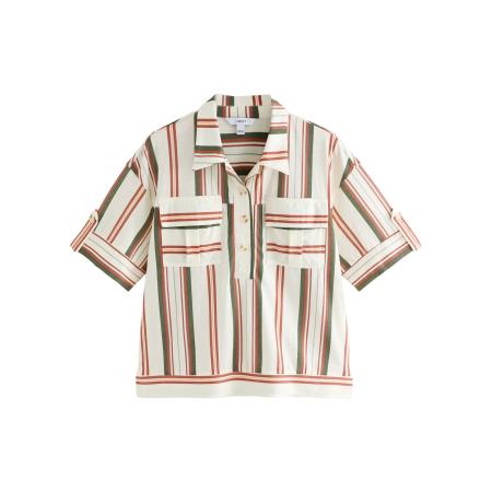 Next Next Blouse olijfgroen / oranje / offwhite