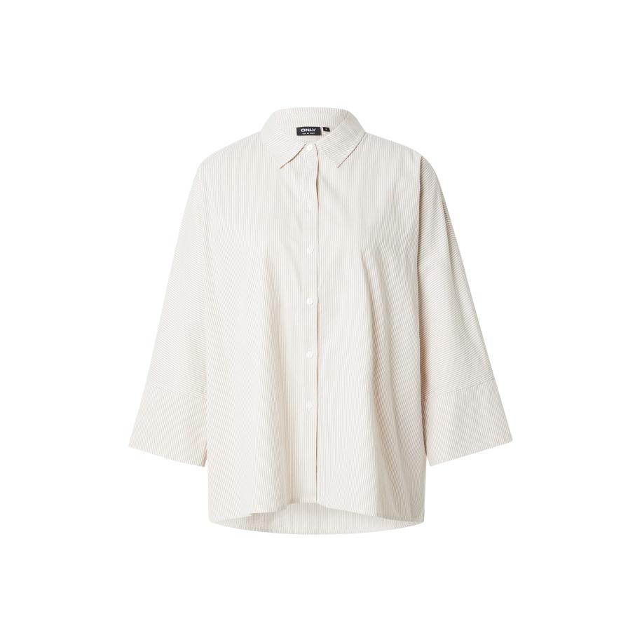 Only ONLY Blouse ONLAUGUSTA taupe / wit -
