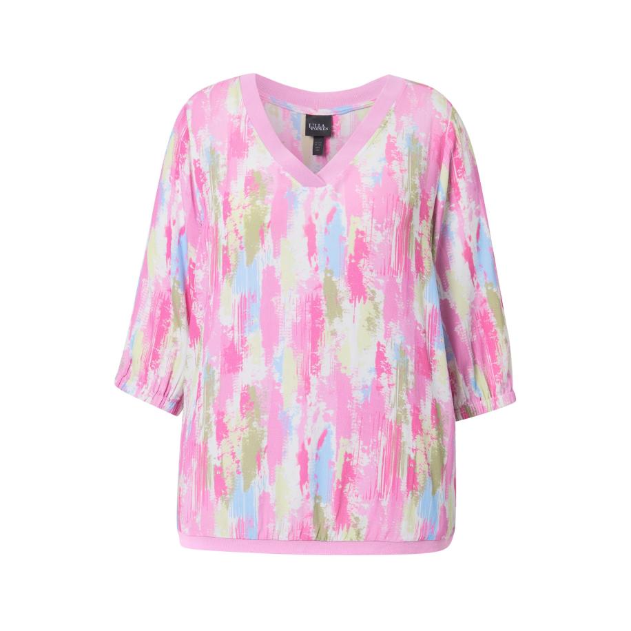 Ulla Popken Ulla Popken Blouse lichtblauw / lichtgroen / pink / lichtroze -
