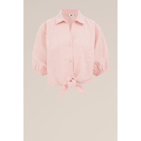 WE Fashion Dames blouse van katoen - Regular fit - Lichtroze - Katoen - Maat: L