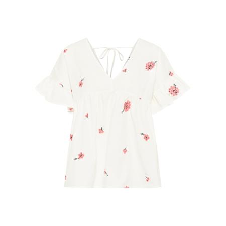 DreiMaster DreiMaster Vintage Blouse groen / rosa / wolwit