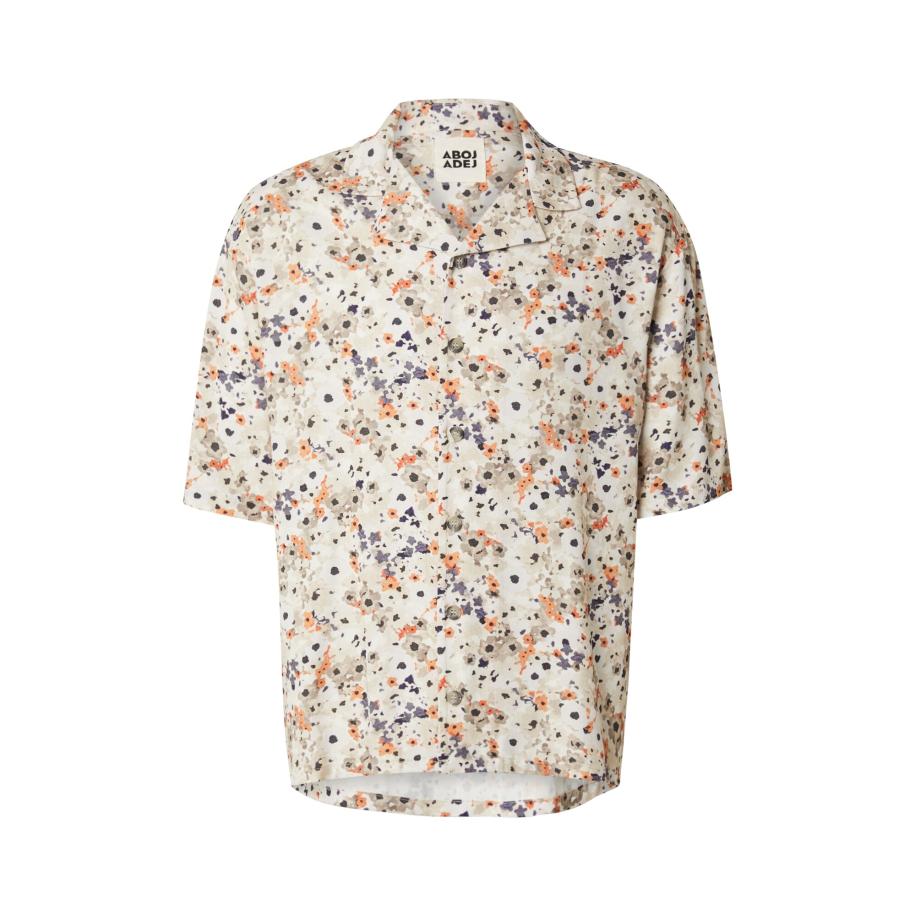 ABOJ ADEJ Overhemd Lishan crème / ecru / grijs / oranje Bruin