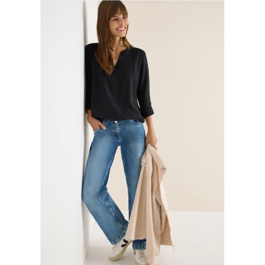 CECIL Blouse in effen kleur Zwart
