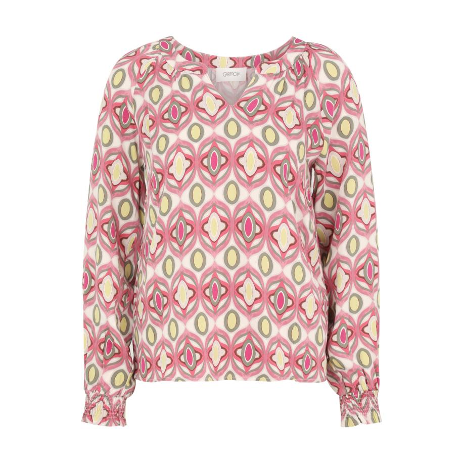 Cartoon Cartoon Blouse geel / gemengde kleuren / rosa -