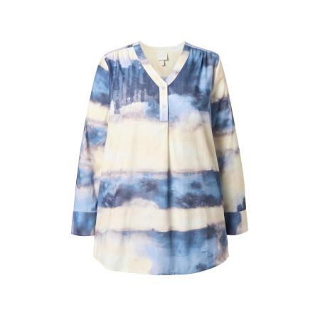 Ulla Popken Ulla Popken Tuniek ecru / navy / lichtblauw