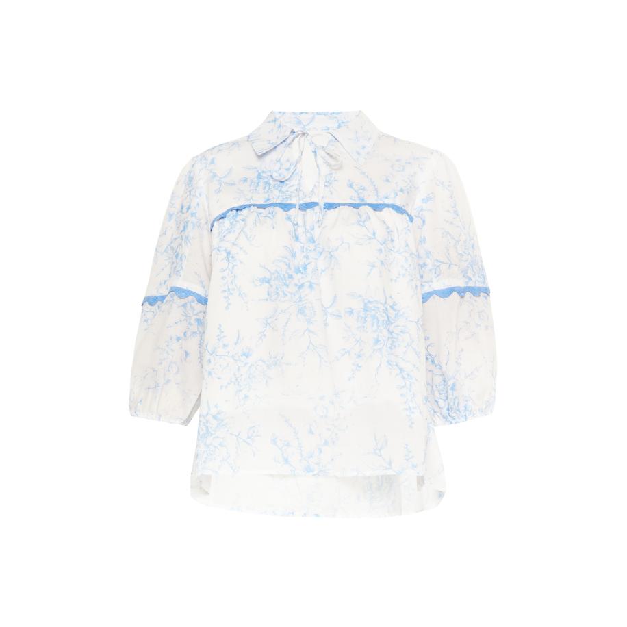 FELIPA FELIPA Blouse Fashion Look blauw / wit -