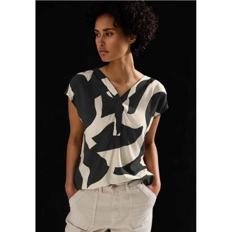 Street One Gedessineerde blouse Grijs