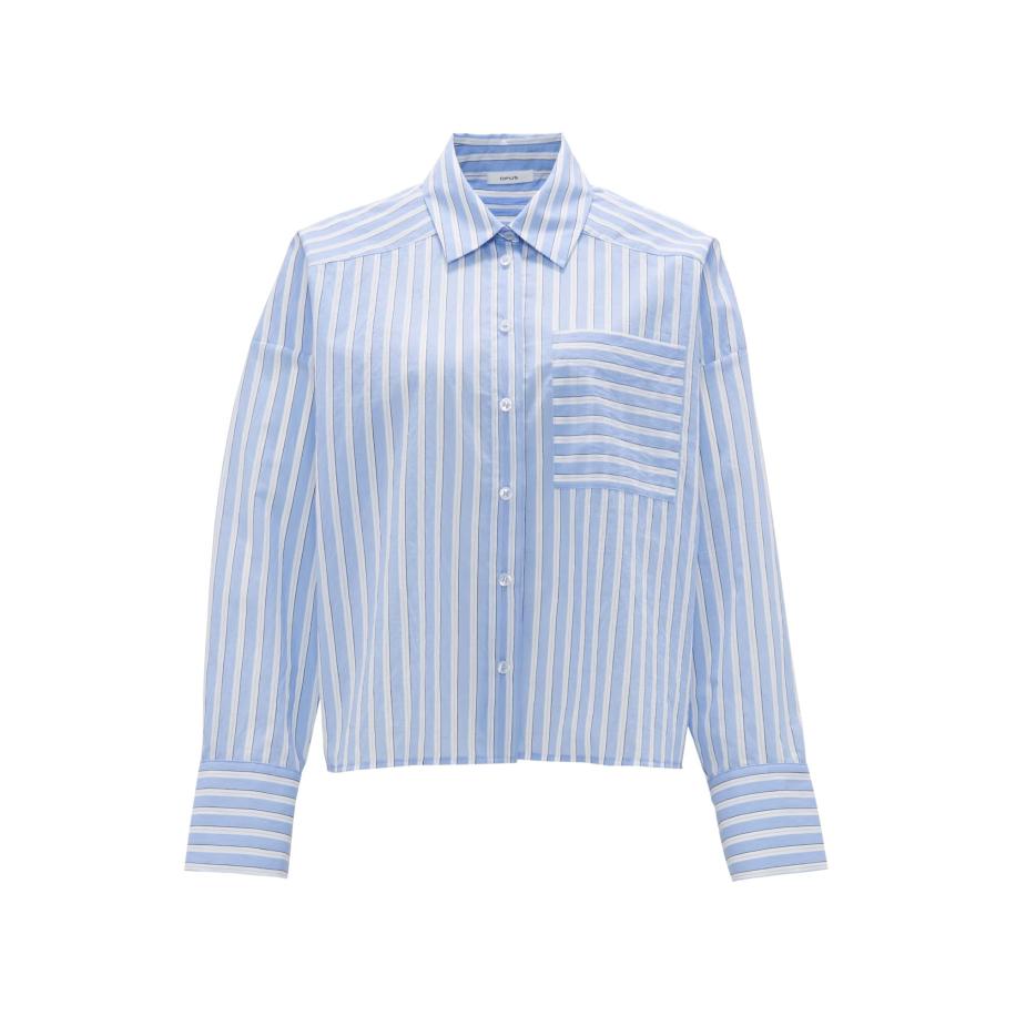 OPUS OPUS Blouse Fokia lichtblauw / wit -