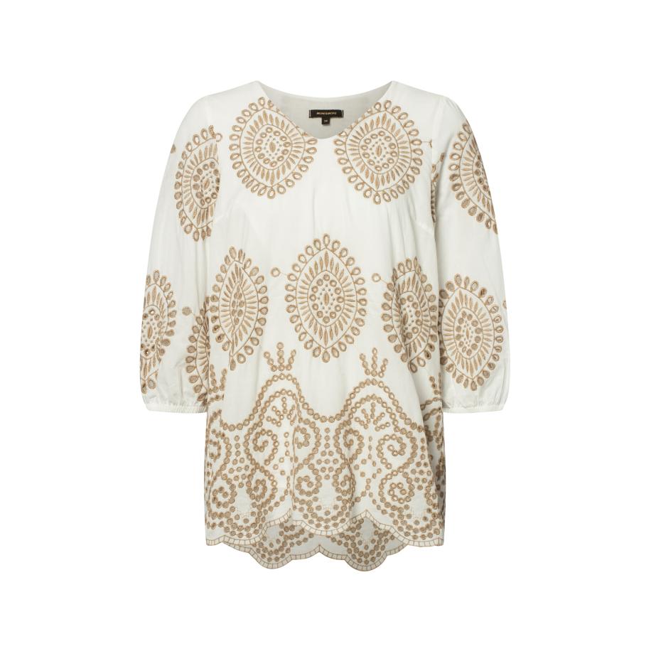 More & More MORE & MORE Blouse camel / wit -
