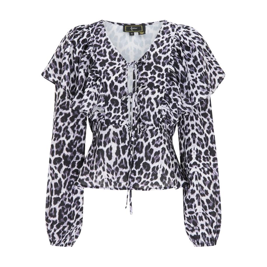 Faina faina Blouse grijs / zwart / wit -